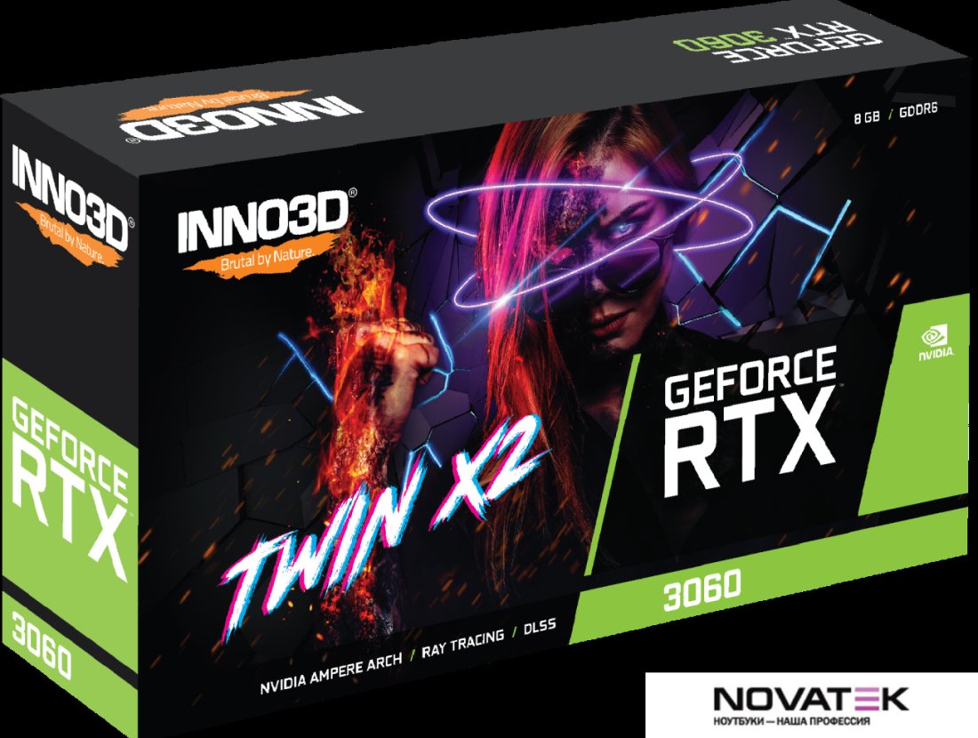 Видеокарта Inno3D GeForce RTX 3060 8GB Twin X2 N30602-08D6X-11902130