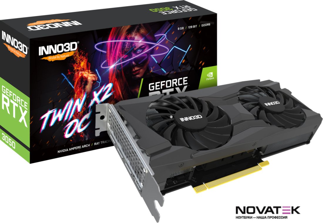 Видеокарта Inno3D GeForce RTX 3050 Gaming OC X2 N30502-08D6X-11902120