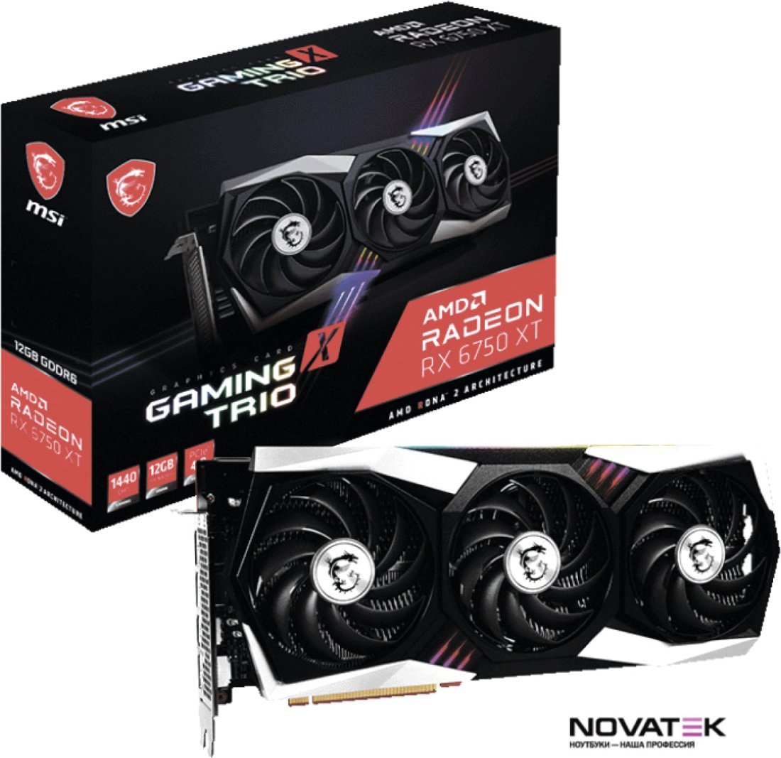 Видеокарта MSI Radeon RX 6750 XT Gaming X Trio 12G