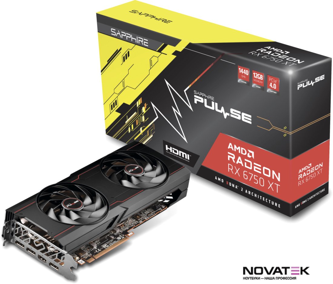 Видеокарта Sapphire Pulse Radeon RX 6750 XT 12GB 11318-03-20G