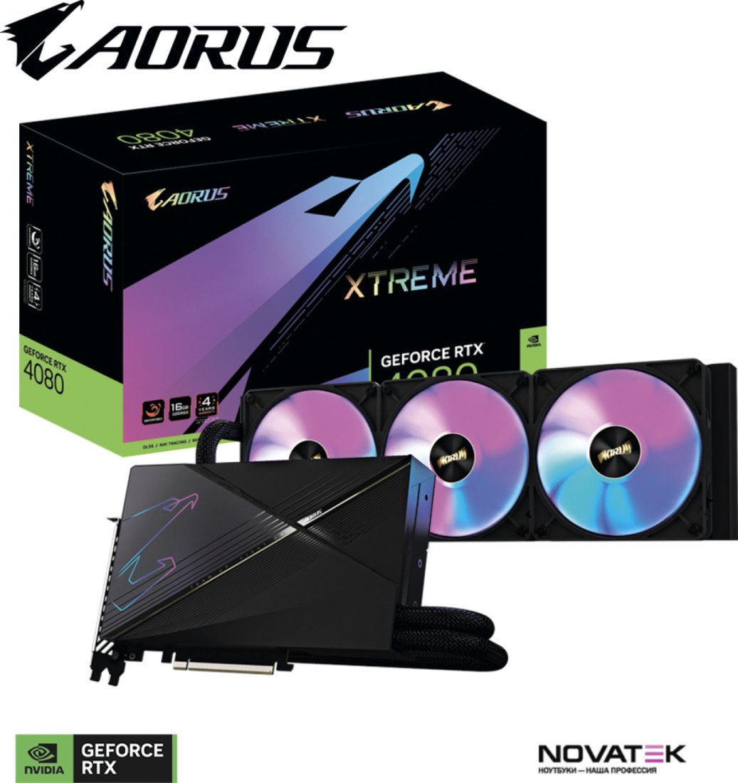 Видеокарта Gigabyte Aorus GeForce RTX 4080 16GB Xtreme Waterforce GV-N4080AORUSX W-16GD