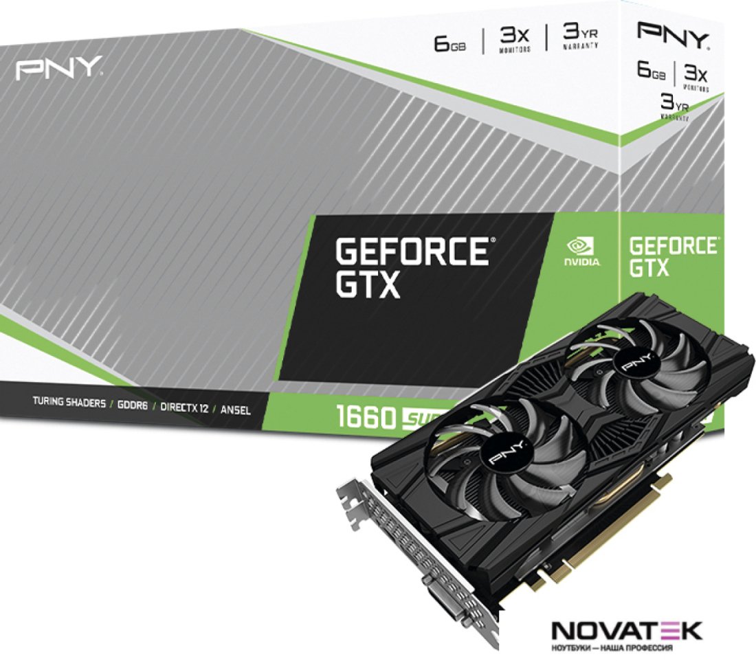 Видеокарта PNY GeForce GTX 1660 Super 6GB Dual Fan VCG16606SDFPPB