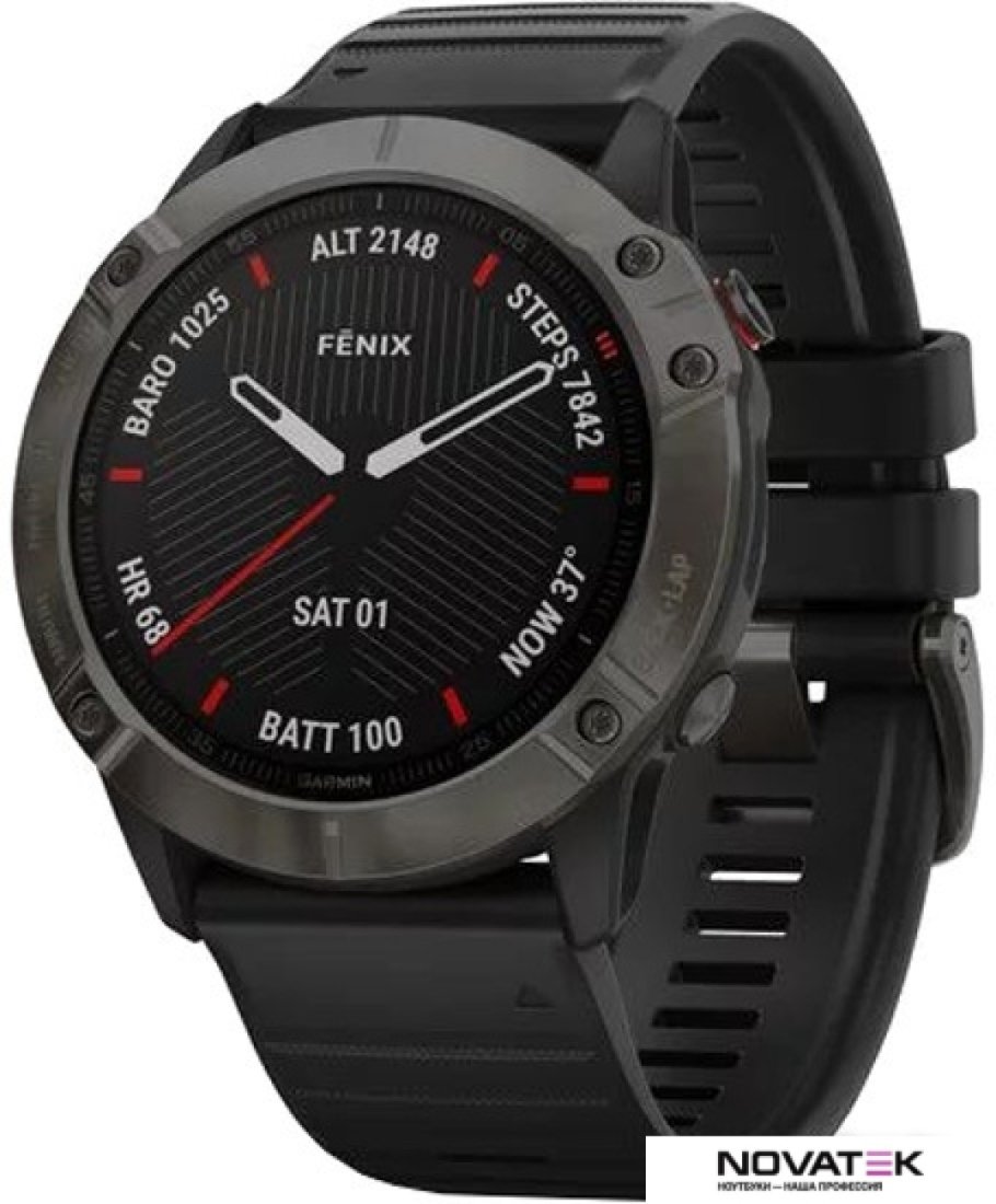Умные часы Garmin Fenix 6X Sapphire (серый DLC/черный)