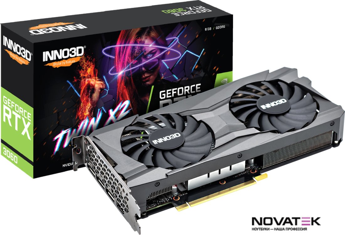 Видеокарта Inno3D GeForce RTX 3060 8GB Twin X2 N30602-08D6X-11902130