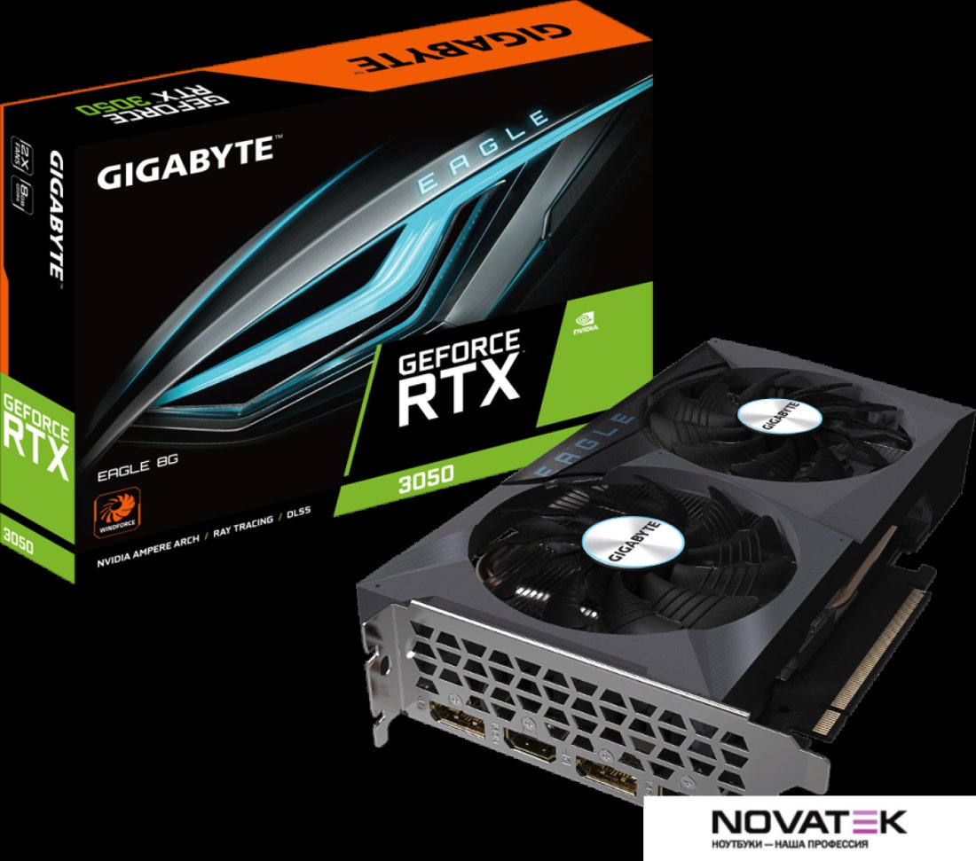 Видеокарта Gigabyte GeForce RTX 3050 Eagle 8G GV-N3050EAGLE-8GD