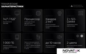Ноутбук Kvadra Nau LE15T Y22L02P01101R_35E646