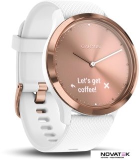 Гибридные умные часы Garmin Vivomove HR Sport S/M (розовое золото/белый)