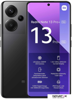 Смартфон Xiaomi Redmi Note 13 Pro+ 5G 8GB/256GB с NFC международная версия (полуночный черный)